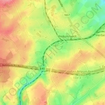 Topografische kaart Lanceaumont, hoogte, reliëf