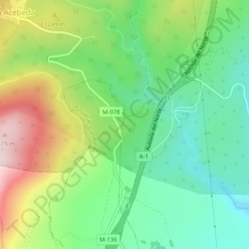 Topografische kaart La Alberca, hoogte, reliëf