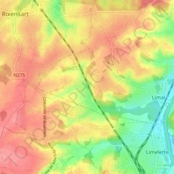 Topografische kaart Profondsart, hoogte, reliëf