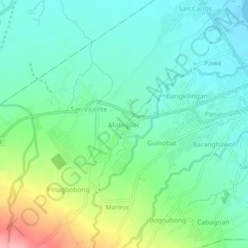 Topografische kaart Matagbac, hoogte, reliëf