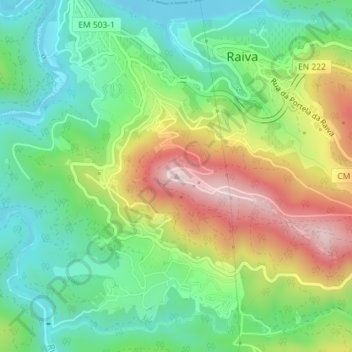 Topografische kaart São Domingos, hoogte, reliëf