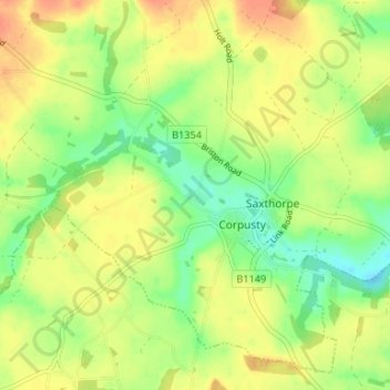 Topografische kaart Little London, hoogte, reliëf