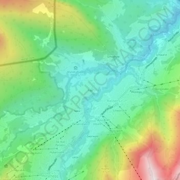Topografische kaart Egg, hoogte, reliëf