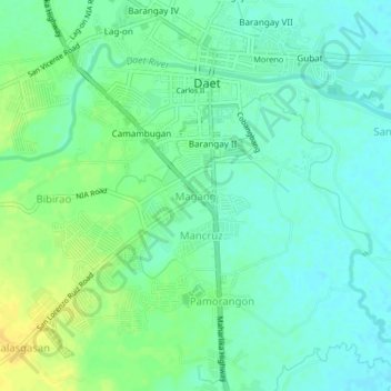 Topografische kaart Magang, hoogte, reliëf