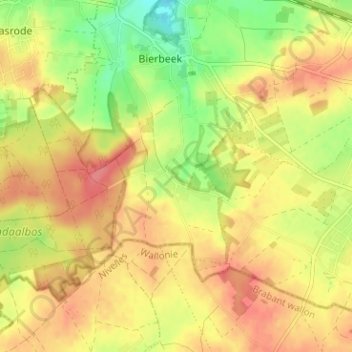 Topografische kaart Mollendaal, hoogte, reliëf