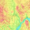 Topografische kaart Minneapolis, hoogte, reliëf