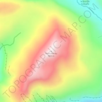 Topografische kaart Mont Perdu, hoogte, reliëf