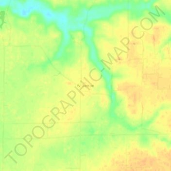 Topografische kaart Wilberton, hoogte, reliëf