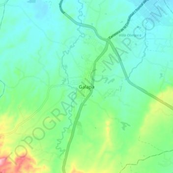 Topografische kaart Galapa, hoogte, reliëf