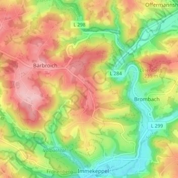 Topografische kaart Oberkülheim, hoogte, reliëf