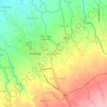 Topografische kaart Kaytapos, hoogte, reliëf