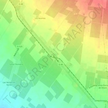 Topografische kaart Viluco, hoogte, reliëf
