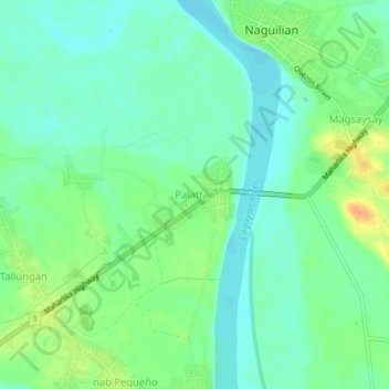 Topografische kaart Palattao, hoogte, reliëf
