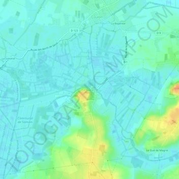 Topografische kaart La Garette, hoogte, reliëf