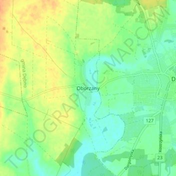 Topografische kaart Nabern, hoogte, reliëf