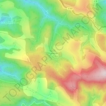 Topografische kaart Escoubilhac, hoogte, reliëf