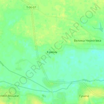 Topografische kaart Камень, hoogte, reliëf