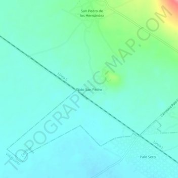 Topografische kaart Ejido San Pedro, hoogte, reliëf