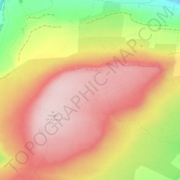 Topografische kaart Penhill, hoogte, reliëf