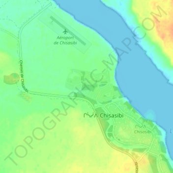 Topografische kaart Chisasibi (partie Inuit), hoogte, reliëf