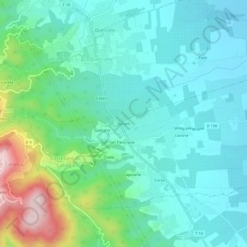 Topografische kaart Bonelli, hoogte, reliëf