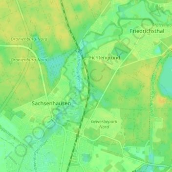 Topografische kaart Glashütte, hoogte, reliëf