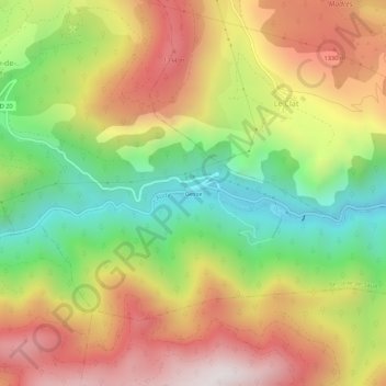 Topografische kaart Gesse, hoogte, reliëf