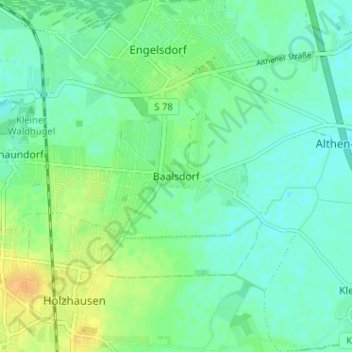 Topografische kaart Baalsdorf, hoogte, reliëf