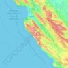 Topografische kaart Big Sur, hoogte, reliëf