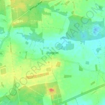 Topografische kaart Illington, hoogte, reliëf