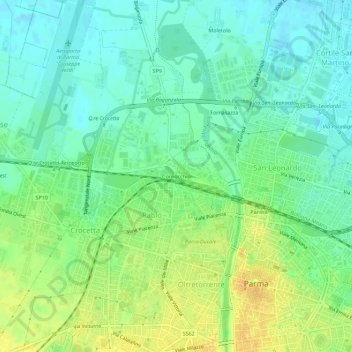 Topografische kaart Cornocchio, hoogte, reliëf