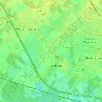 Topografische kaart Tannenkamp, hoogte, reliëf