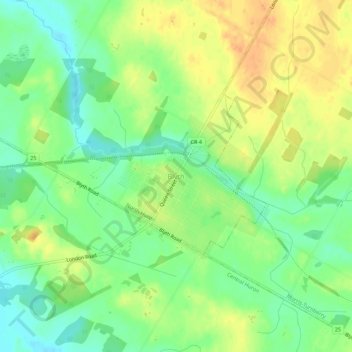 Topografische kaart Blyth, hoogte, reliëf