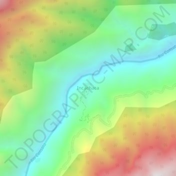 Topografische kaart Incachaca, hoogte, reliëf
