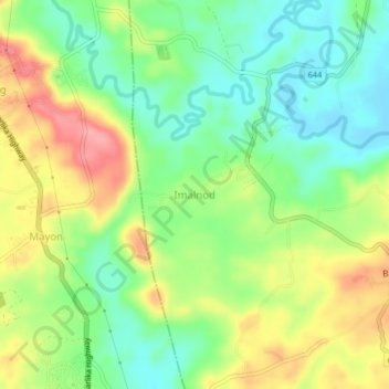Topografische kaart Imalnod, hoogte, reliëf