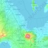 Topografische kaart Calamba, hoogte, reliëf