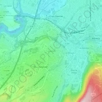 Topografische kaart Le Carillon, hoogte, reliëf