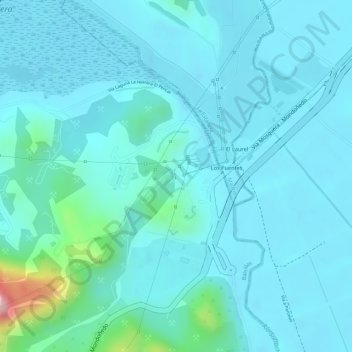 Topografische kaart Asentamientos, hoogte, reliëf