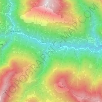 Topografische kaart Socraggio, hoogte, reliëf