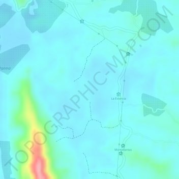 Topografische kaart El Totumo, hoogte, reliëf