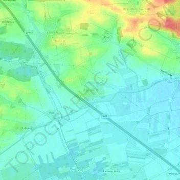 Topografische kaart Palsweis, hoogte, reliëf