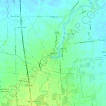 Topografische kaart Matellica, hoogte, reliëf