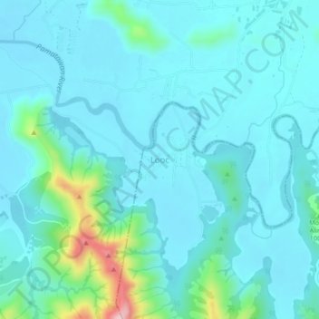 Topografische kaart Looc, hoogte, reliëf
