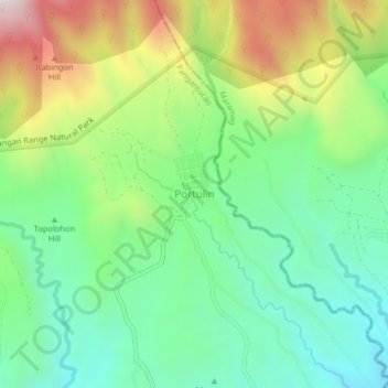Topografische kaart Portulin, hoogte, reliëf