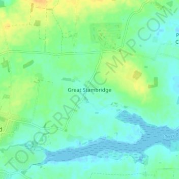 Topografische kaart Great Stambridge, hoogte, reliëf