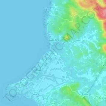 Topografische kaart Sabang, hoogte, reliëf