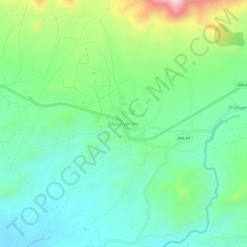 Topografische kaart Macisvenda, hoogte, reliëf
