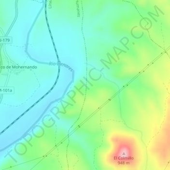 Topografische kaart Valdeancheta, hoogte, reliëf