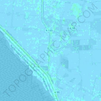 Topografische kaart Althorsbüll, hoogte, reliëf