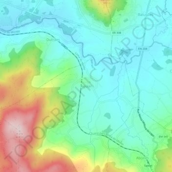 Topografische kaart Aguiar, hoogte, reliëf